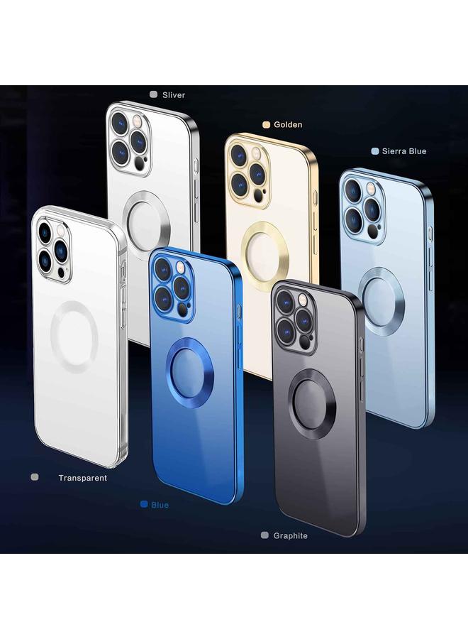 زبون جراب لهاتف iPhone 13 Pro بحافة مطلية بالكهرباء 9D بحلقة معدنية شفافة من البولي كربونات + جراب مقاوم للصدمات من مادة TPU - Image 2