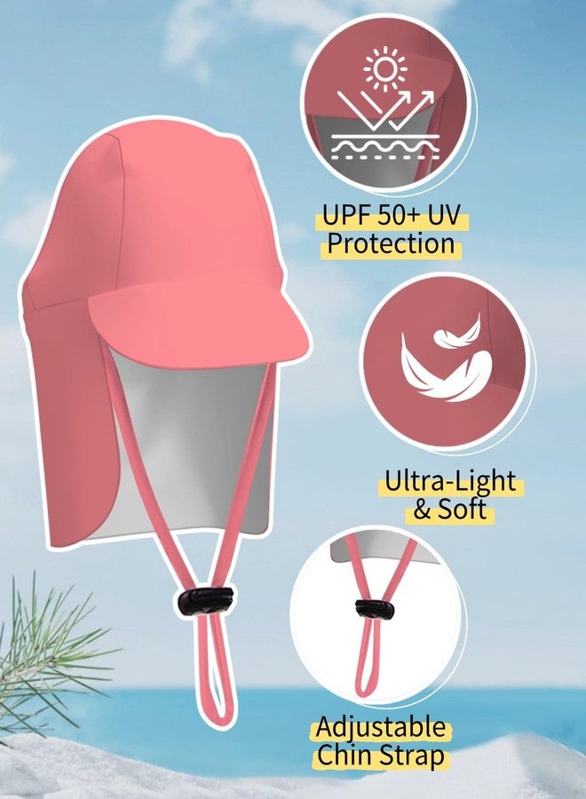 weVSwe Toddler Girl Swimsuit Long Sleeve SPF 50+ UV Protection Baby Girl Rashguard Swimsuit Infant Sun Hat Pink Orange Fruit 3 Years - Image 4