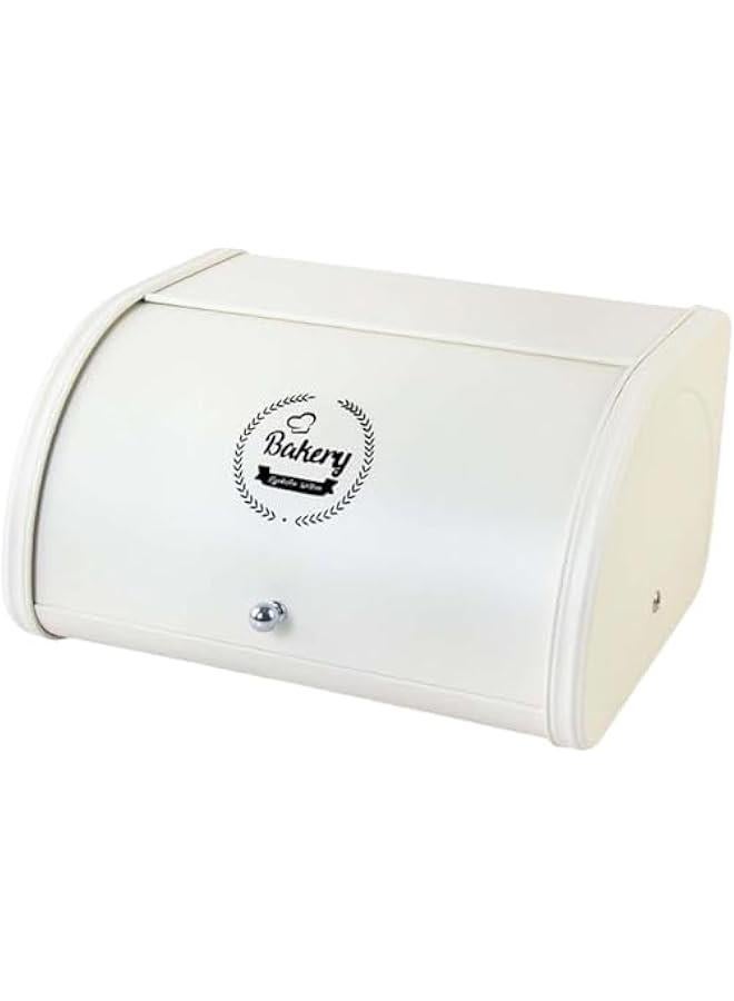HOOKOR Metal Bread Box, Vintage Bread Container for Kitchen Countertop, Roll Top Bread Storage Holder, Lightweight Storage Box for Kitchen Food - Image 1