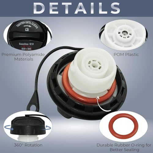 Anleecap Gas Cap Fuel Cap For Ford Lincoln Mercury 2004-2009 F150, 2007-2015 Edge, 2009-2020 F250 F350 Super Duty, 2017-2021 F450 F550, 2006-2007 Fusion, 2004-2007 Freestar, 2006-2009 Ranger, FC1089 - Image 3
