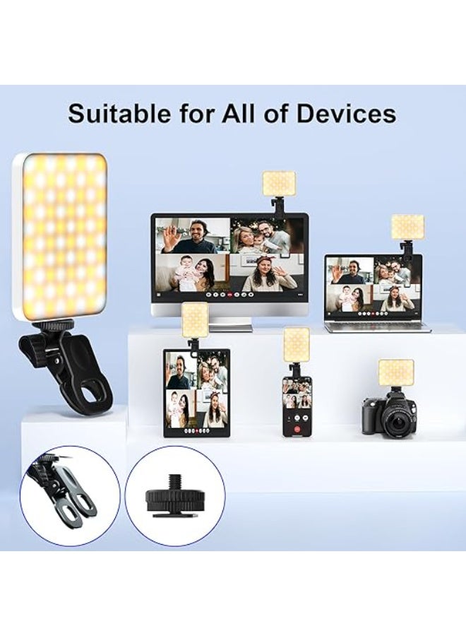 Selfie Ring Light – 80 LED Rechargeable Clip-On Light with 3 Color Modes, 10 Brightness Levels, 3000mAh Battery – Portable Fill Light for Phone, Laptop, Tablet, Zoom & Video Calls - Image 4