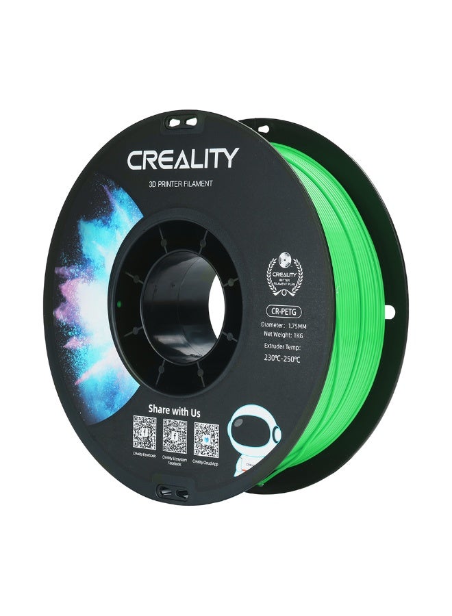 Creality 3D PETG Filament, Creality CR-PETG 3D Printer Filament 1.75mm 1KG, High Precision Strong Toughness, Odorless Better Flow Moisture Proof 3D Printing Filament, Green 1kg green - Image 1