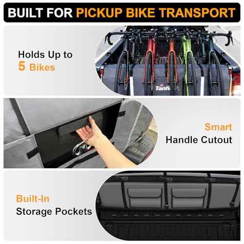 Tanfix Tailgate Pad for Mountain Bikes Heavy Duty Pickup Truck Protector Fits 5 Bikes Waterproof Scratch Resistant with Secure Straps - Image 2