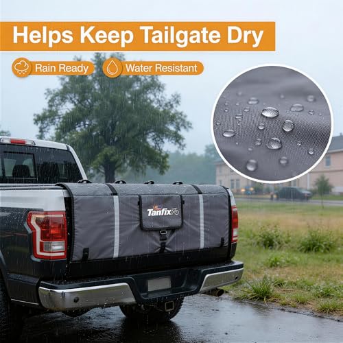 Tanfix Tailgate Pad for Mountain Bikes Heavy Duty Pickup Truck Protector Fits 5 Bikes Waterproof Scratch Resistant with Secure Straps - Image 4