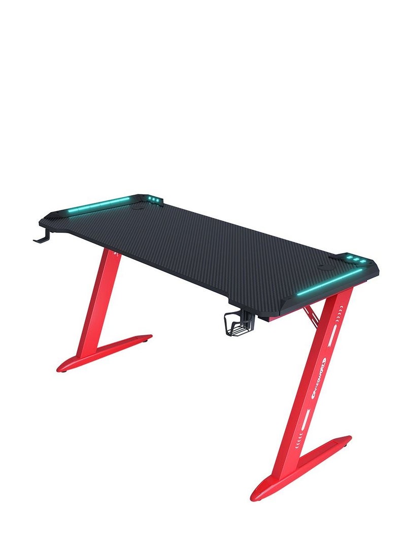 Arabest - Gaming Table Carbon Fibre Ambient Lighting Gaming Table Home Office Computer Desk Gaming Table - Image 1
