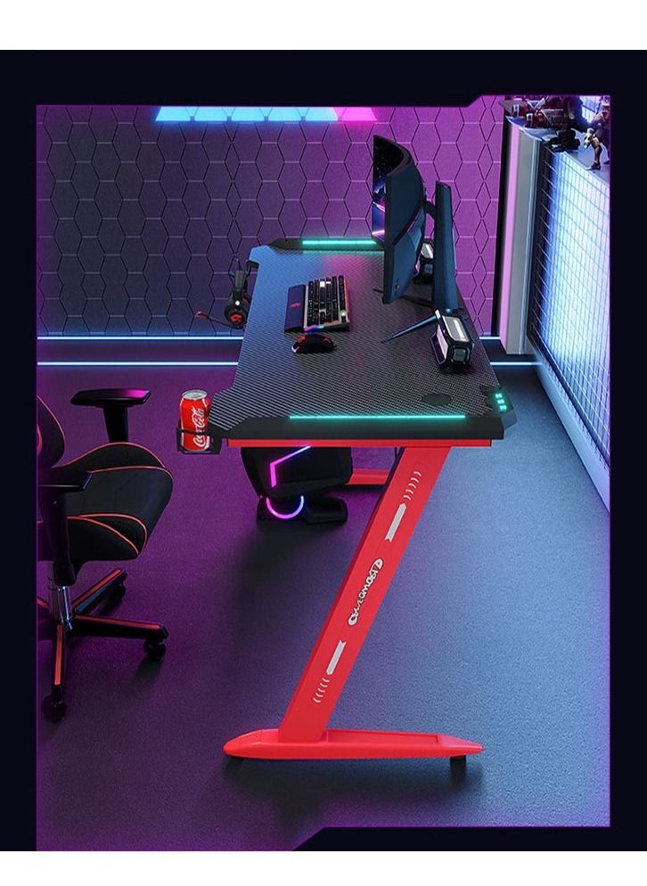 Arabest - Gaming Table Carbon Fibre Ambient Lighting Gaming Table Home Office Computer Desk Gaming Table - Image 1