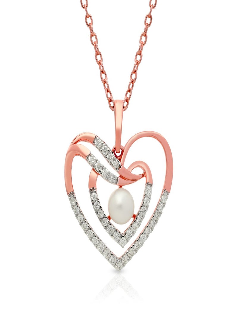 Malabar Gold and Diamonds 18 Carat 750 Purity Rose Gold Pendant MRGHTH082PN1 - Image 1