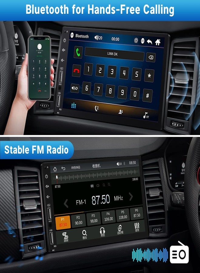 Leadfan Double Din Car Stereo Radio Support Apple Carplay&Android Auto, 7inch HD Touchscreen Double Din Radio with Bluetooth, Car Audio Receivers, Camera, MirrorLink, FM Radio, 2 USB/TF/AUX/Subwoofer - Image 3