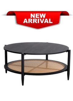 Living Luxury Round Rattan Wood Coffee Table 100*45 CM  - Image 5