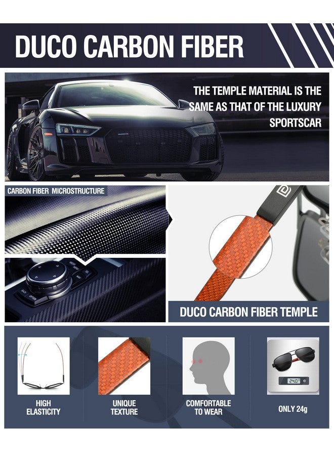 Duco Aviator Sunglasses For Men Polarized Sunglasses Men Uv Protection Carbon Fiber Temple Mens Sun Glasses For Driving Grey 3051 - Image 5