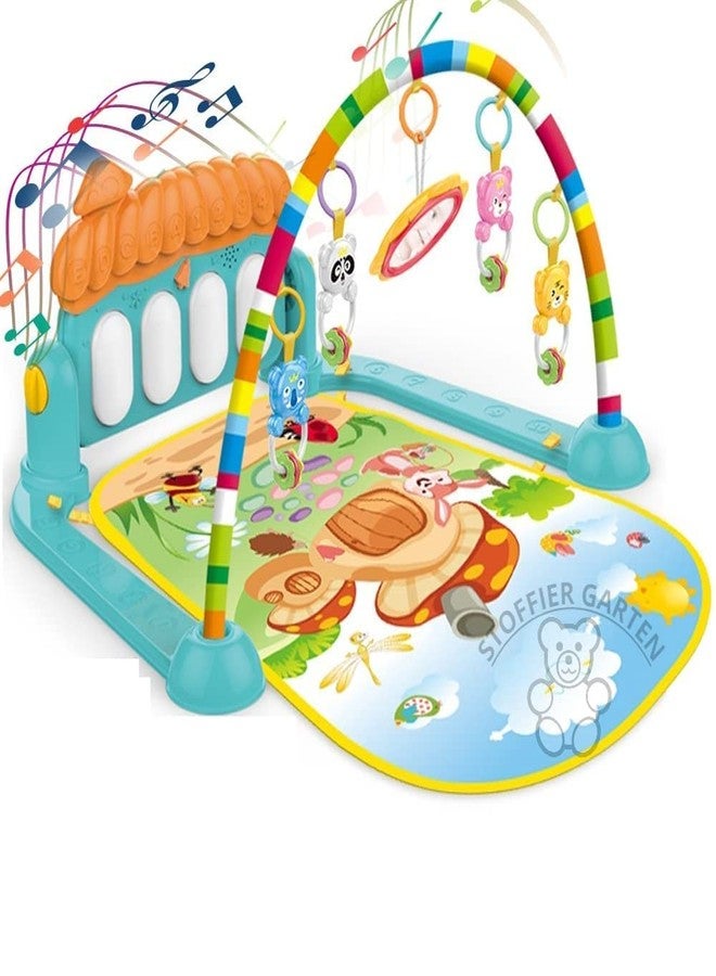 SHUDAUSHI 3 in 1 Baby Play Mat Gym & Fitness Rack with Hanging Rattles Lights & Musical Keyboard Mat Piano Multi-Function and Play Multi-Function ABS High Grade Plastic Piano Baby Gym and Fitness Rack Products - Image 1