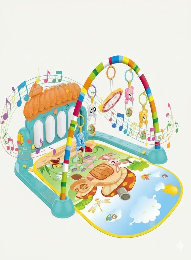 SHUDAUSHI 3 in 1 Baby Play Mat Gym & Fitness Rack with Hanging Rattles Lights & Musical Keyboard Mat Piano Multi-Function and Play Multi-Function ABS High Grade Plastic Piano Baby Gym and Fitness Rack Products - Image 4
