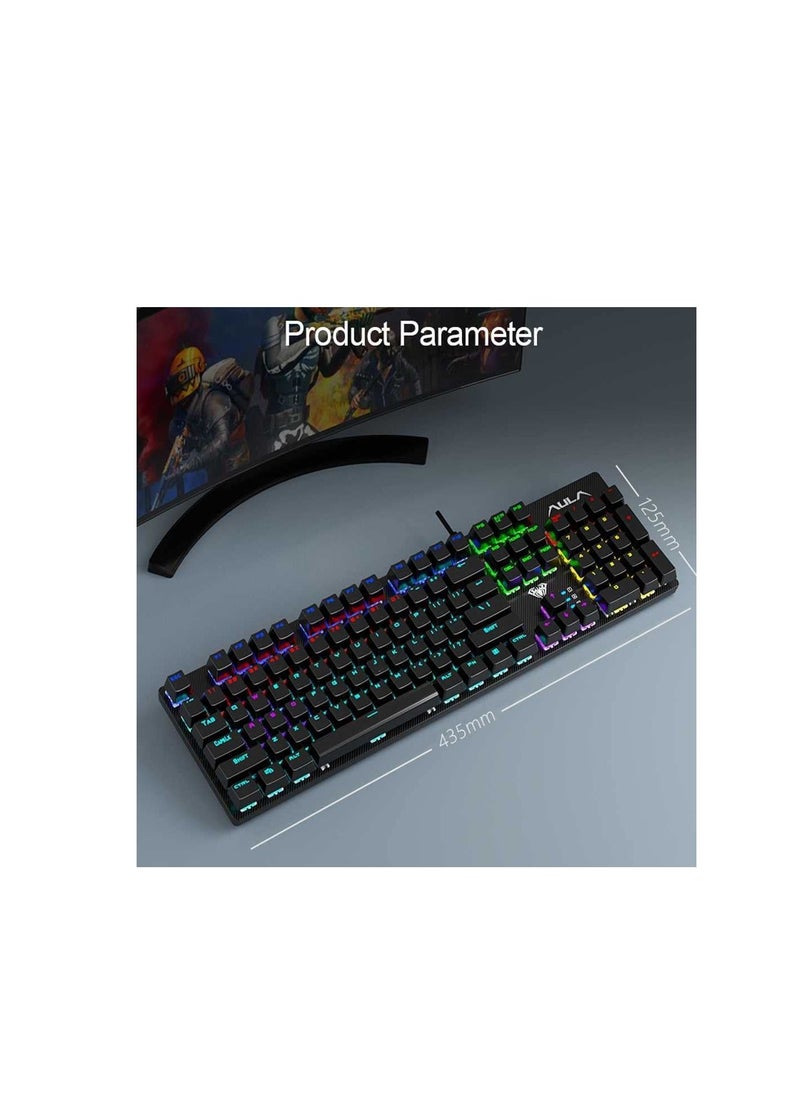 Aula AULA S2022 Mechanical Gaming Keyboard BLACK COLOR - BLUE SWITCH