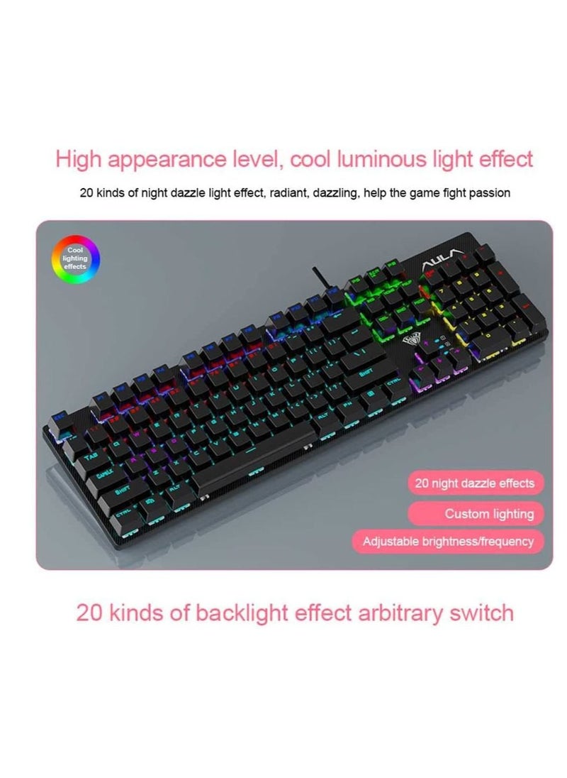 Aula AULA S2022 Mechanical Gaming Keyboard BLACK COLOR - BLUE SWITCH