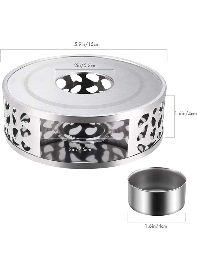 Garlo Teapot Warmer, Stainless Steel Teapot Warmer with Tea Light Candle Holder for Tea and Coffee Pots, Teapot Warmer Base For Home Office Tea House(Teapot not included)  - Image 4