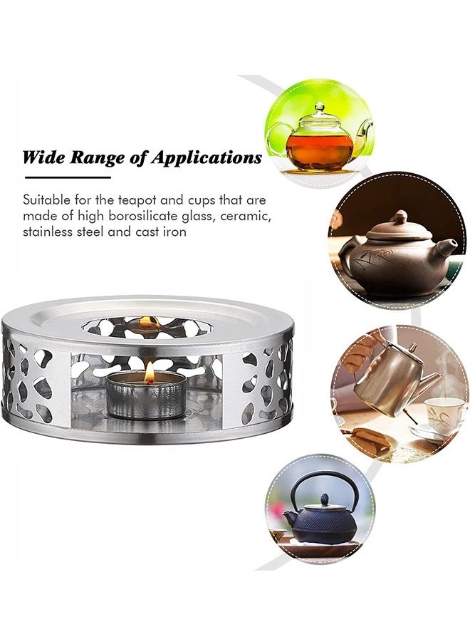Garlo Teapot Warmer, Stainless Steel Teapot Warmer with Tea Light Candle Holder for Tea and Coffee Pots, Teapot Warmer Base For Home Office Tea House(Teapot not included)  - Image 2