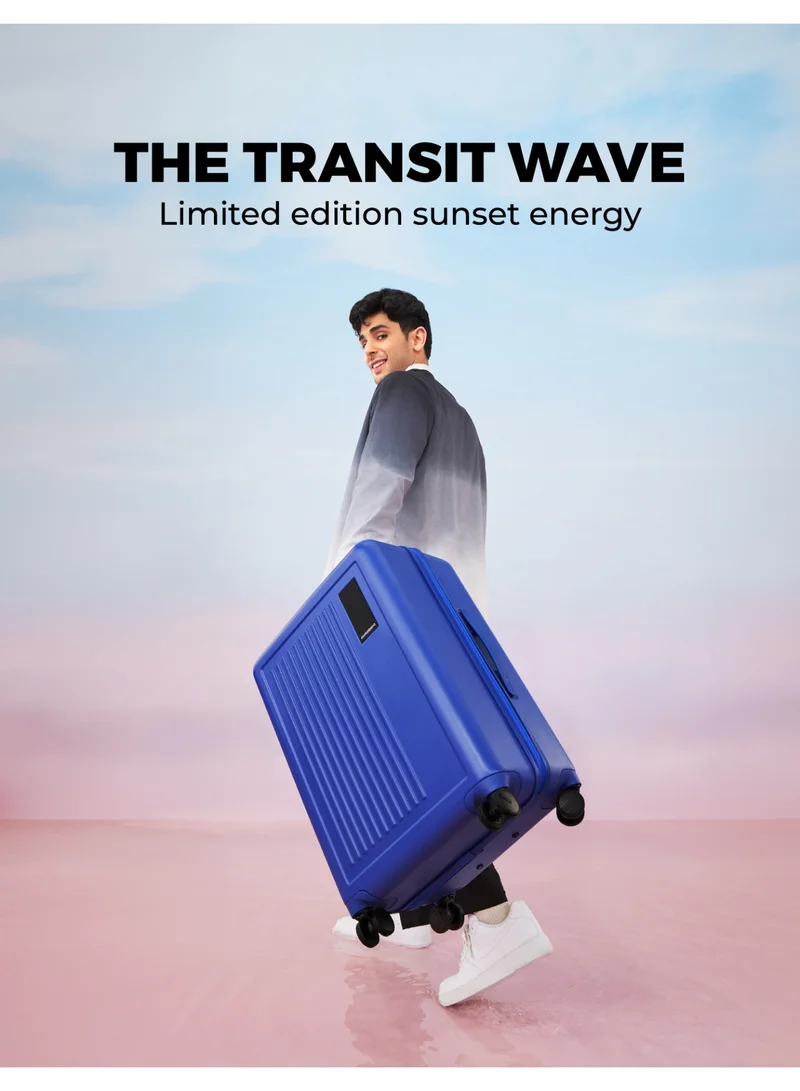 Mokobara Transit Wave Check-In Luggage - Polycarbonate Shell | Blue, Blue'd Up