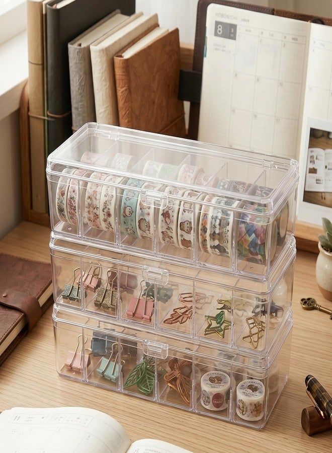 LuckyVin Acrylic Storage Box Clear High Transparency Organizer Ideal for Home Office Desk Accessories Acrylic Organizer Box with Lid Multi Purpose for Classroom Makeup Craft Supplies and More (1) - Image 5