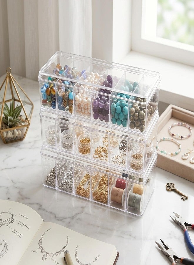 LuckyVin Acrylic Storage Box Clear High Transparency Organizer Ideal for Home Office Desk Accessories Acrylic Organizer Box with Lid Multi Purpose for Classroom Makeup Craft Supplies and More (1) - Image 4