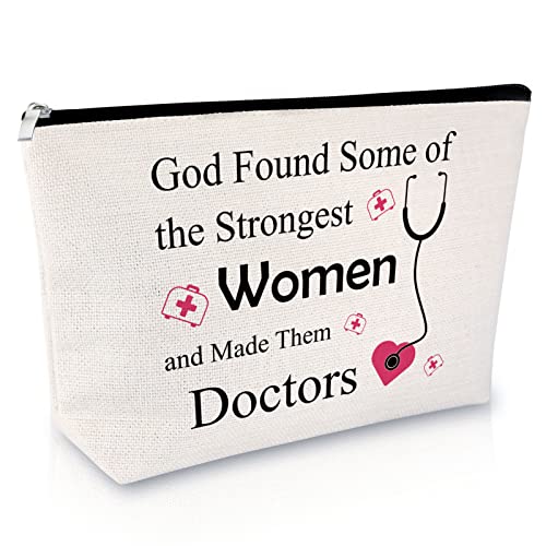 Sfodiary Doctor Gift for Women Makeup Bag Doctor Appreciation Gift Medical Student Graduation Presents Thank You Inspirational Keepsake Zipper Cosmetic Bag Christmas Birthday Travel Cosmetic Pouch - Image 1