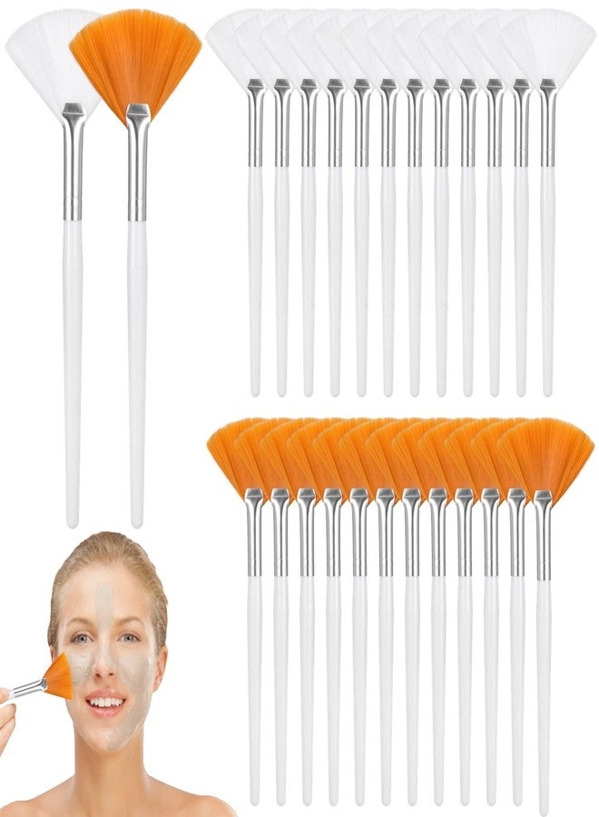 Homaisson 60 قطعة فرش وجه مروحة - 5.9 × 1.6 بوصة شكل مروحة لتطبيق أقنعة الوجه، فرشاة مكياج واسعة لصالونات التجميل والعناية بالبشرة في المنزل - Image 2