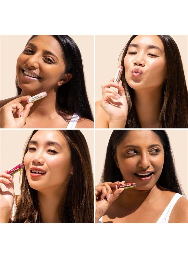 Sky Organics - Tinted Lip Balms for Lips to Moisturize, Soften & Add A Wash of Color, Four Assorted Shades, 4pk. - Image 1