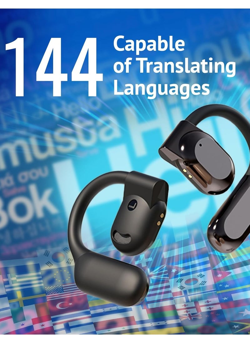 AI Language Translator Earbuds – Real-Time 2-Way Translation for 144+ Languages | Wireless Earbuds for iOS & Android | Perfect for Travel & Business
