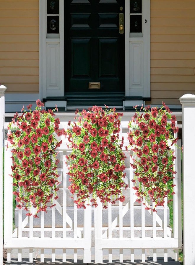 ZFProcess Artificial Hanging Flowers for Outdoors Spring Decoration, 2PCS Silk Fake Daisy Realistic Outdoor Flowers UV Resistant Porch Patio Window Yard Decor(Brown) - Image 5