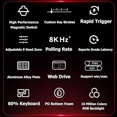 Hyekit x FGG MADLIONS MAD 60 HE RGB 60% Wired Magnetic Switch Mechanical Gaming Keyboard with Adjustable Actuation, 8000 Hz Polling Rate, Rapid Trigger Mode, Hall Effect Switches, for PC/Mac, Black - Image 3