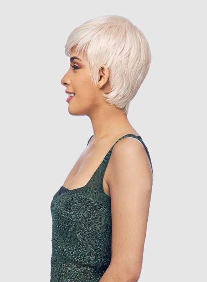 Vanessa Fashion Wigs Short Length Straight Hair Style Heatwave Synthetic Wigs - AKSA (1B) - Image 4