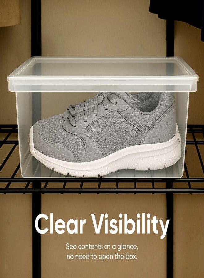 Superio Shoe Box Modern Storage Container 3 Pack - 6.5 Quart/6 Liter, Stackable Plastic Shoe Box Organizer (13.5"L x 8.35"W x 5.2"H) - Image 4