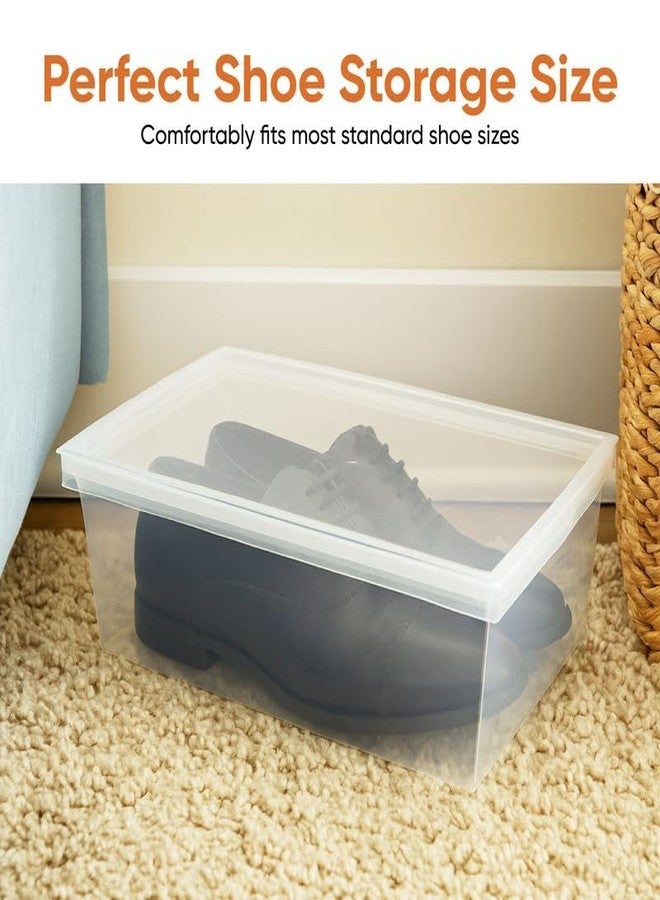 Superio Shoe Box Modern Storage Container 3 Pack - 6.5 Quart/6 Liter, Stackable Plastic Shoe Box Organizer (13.5"L x 8.35"W x 5.2"H) - Image 3