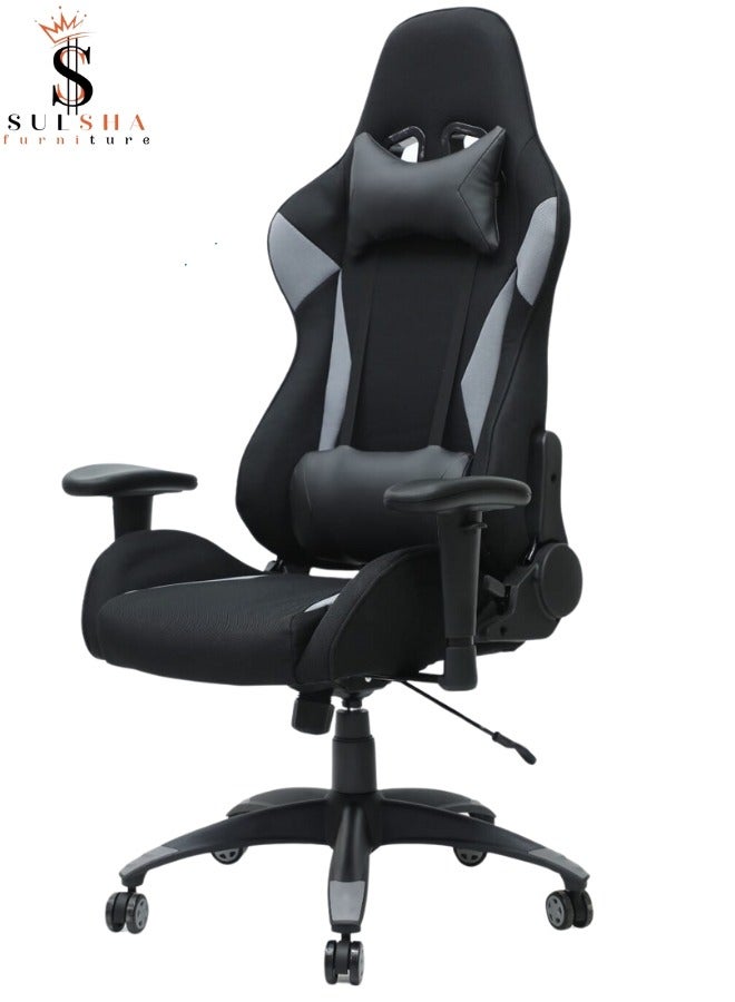 SULSHA Executive Ergonomic Computer Desk Chair, Office Chair and Gaming Chair with headrest back comfort and lumbar support Black Grey  - Image 2