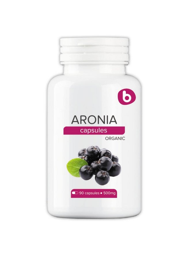 B. Organic Aronia Berry Capsules - Black Chokeberry Supplement with Natural Anthocyanin & Polyphenols for Immune Defend - from Aronia Berries Powder - GMO-Free, Gluten-Free - 500mg, 90 Vegan Capsules - Image 1