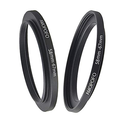 AMOPOFO 58-67mm Step-Up Ring Filter Adapter for 67mm UV,ND,CPL,Metal Step Up Ring - Image 1