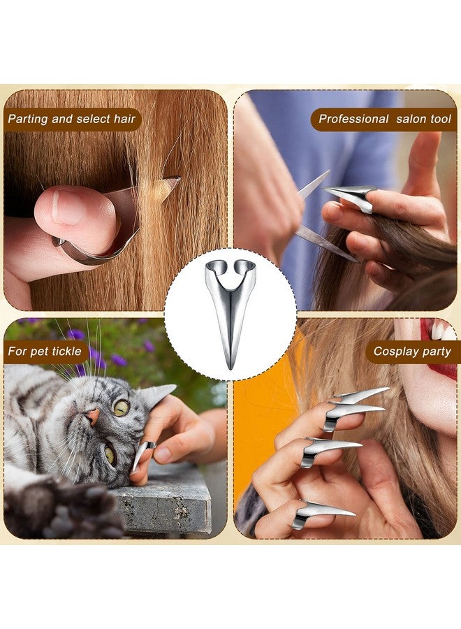 Hicarer 20 Pieces Adjustable Hair Parting And Selecting Tool Metal Hair Sectioning Ring For Braiding Halloween Cosplay Vintage Nails Metal Ring For Sectioning Hair Hair Installation Extension (Silver)  - Image 5