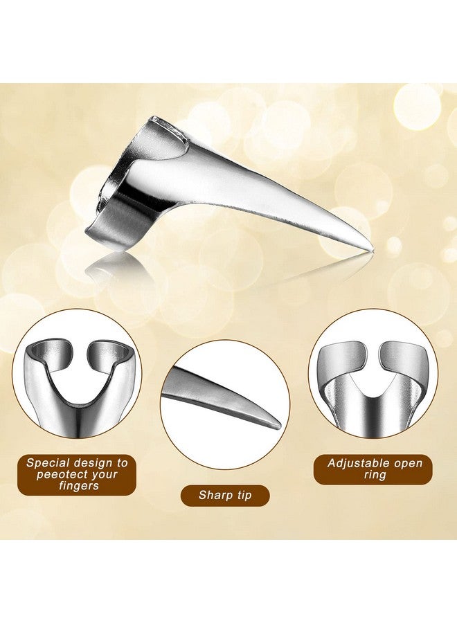 Hicarer 20 Pieces Adjustable Hair Parting And Selecting Tool Metal Hair Sectioning Ring For Braiding Halloween Cosplay Vintage Nails Metal Ring For Sectioning Hair Hair Installation Extension (Silver)  - Image 4
