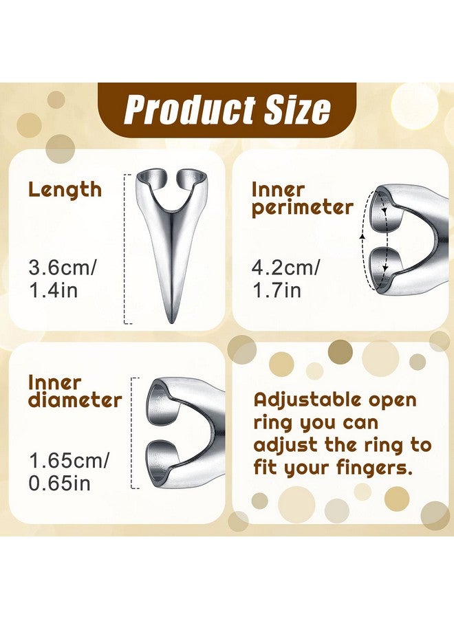Hicarer 20 Pieces Adjustable Hair Parting And Selecting Tool Metal Hair Sectioning Ring For Braiding Halloween Cosplay Vintage Nails Metal Ring For Sectioning Hair Hair Installation Extension (Silver)  - Image 3