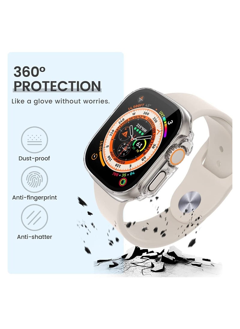 ELTRAZONE [2 Pack] for Apple Watch Ultra Case 49mm, Apple Watch Ultra 49mm Case with Tempered Glass Film & Hard PC & All-Aroud Shockproof Protective & Ultra-Thin Bumper Cover  - Image 2