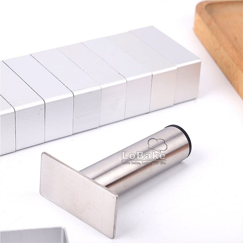 LoBake 2.1cm Height Lengthened Rectangle Aluminium Pineapple Cake Mold Stainless Steel Press Stamp Fondant Cookie Biscuit Molds DIY - Image 3