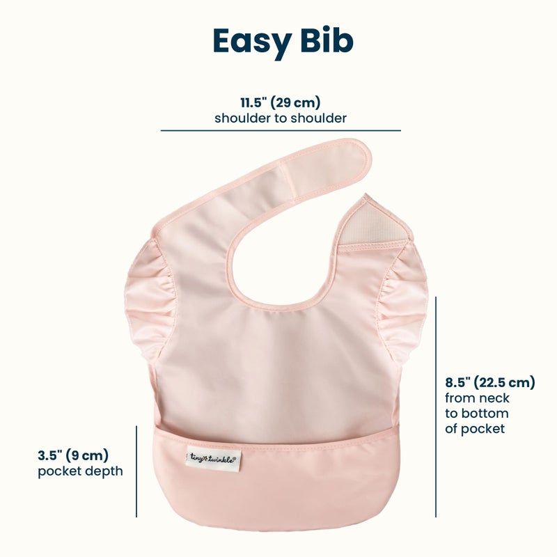 Tiny Twinkle Mess-Proof Baby Bibs for Eating | Waterproof, Wipeable Toddler Bibs with Catch-All Pocket | Feeding Bibs for Girls & Boys(3 Pack,Blue Floral) - Image 5