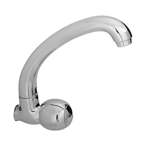 JAQUAR Clarion Series Wall Mounted Cold ONLY Basin TAP (Chrome) | Half Turn, Brass Body Water Tap/Faucet/Cock for Bathroom/Kitchen Wash Basin | CQT-CHR-23347 - Image 1