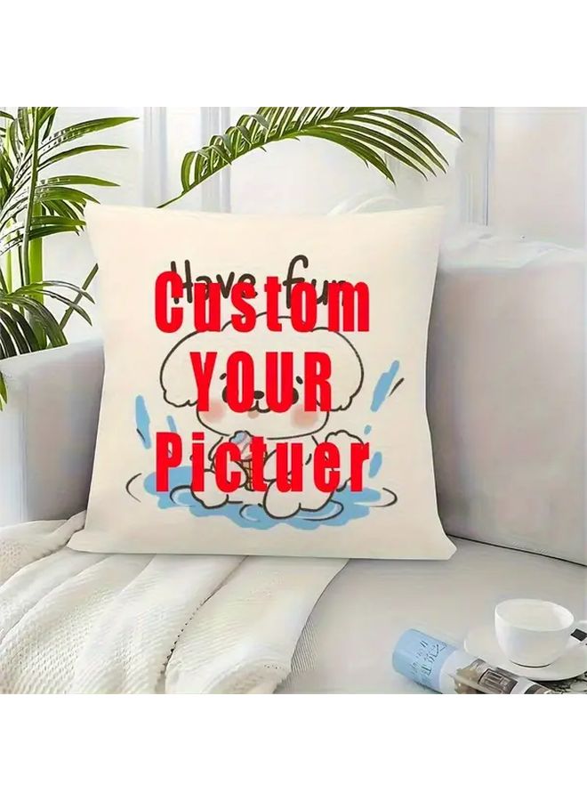 Customizable 18x18 Inch Colorful Photo Pillowcase Double Face Love Design Modern Home Decor Cover - Image 1
