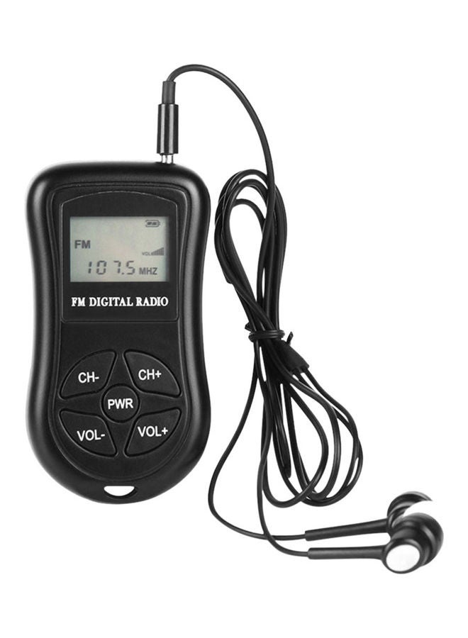 NIBEMINENT Mini FM Portable Digital Radio LU-H86-44 Black  - Image 1