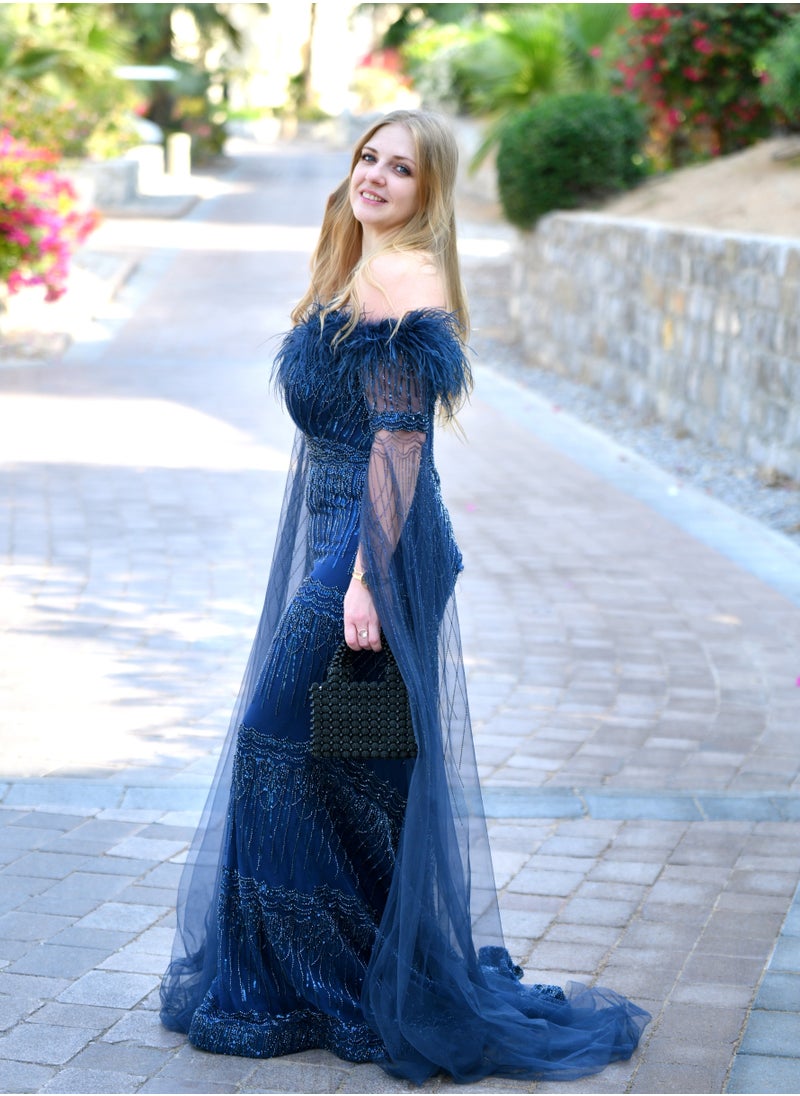 Midnight Elegance Off Shoulder Gown with Dramatic Sheer Cape - pzsku/Z4AF780AADDB33DD443E1Z/45/_/1739873367/a34b0e18-0e94-4bc8-adae-c512c9f7f61d