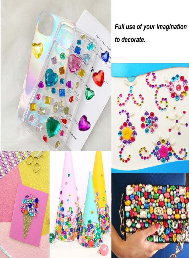 LAPOHI 1610 قطعة من جواهر الشعر لاصقة ذاتيًا من الكريستال للماكياج للعيون 15 لون من الكريستالات قوس قزح جواهر الوجه جواهر الوجه لاصقة، جواهر الوجه على شكل قلب جواهر لامعة ملصقات للقيام بها بنفسك - Image 5