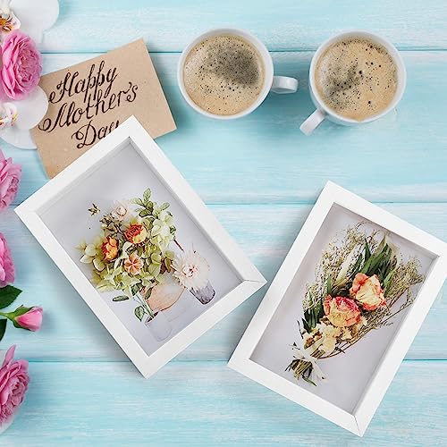 Hacaroa 6 Pack 4 x 6 Inches Shadow Box Frame, Small Wood Frame Memory Display Cases,1.2in Depth Picture Frame Case for Dried Flowers, DIY Craft, Memorabilia, Medals and Photos, White - Image 5