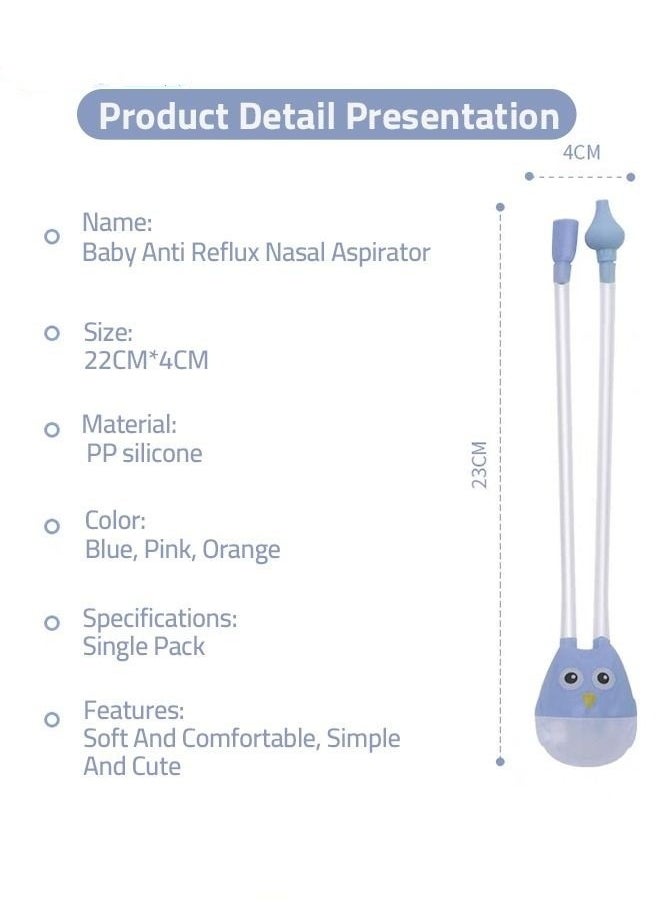 MIXDE Silicone Baby Nasal Aspirators Safe Anti-reflux Infant Nose Cleaner Pump with Clip Toddler Care Set for Newborn  - Image 4