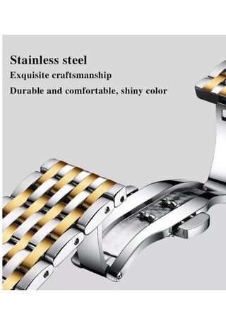 Men's Fashion Business Quartz Black Dial Water Resistant  with Two-Tone Stainless Steel Band Watch - view 5
