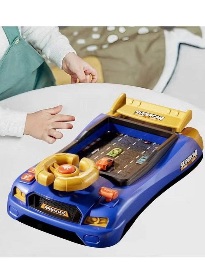 ألعاب عجلة القيادة للأطفال محاكاة لعبة سباق السيارات مع لعبة تعليمية تعليمية تفاعلية موسيقية لسباق سطح المكتب لعبة حسية للأطفال الصغار (السباق) - Image 2